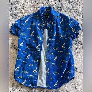 Polo by Ralph Lauren blue sailboat short sleeve button down Size 5